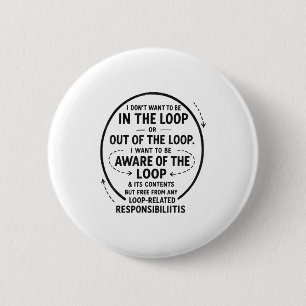 I Don’t Want To Be In The Loop Sarcastic Quote Fun 6 Cm Round Badge