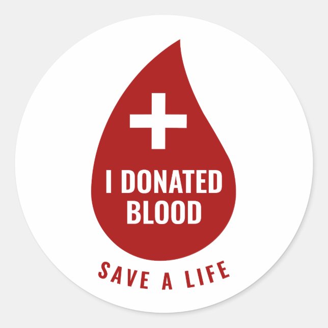 I Donated Blood Save A Life Sticker (Front)