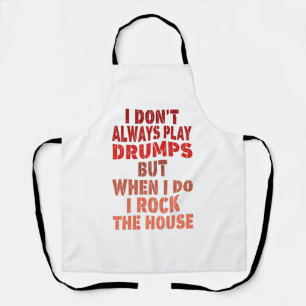 I don't always play drums funny retro sunset drumm apron