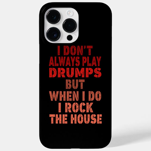 I don't always play drums funny retro sunset drumm Case-Mate iPhone case (Back)