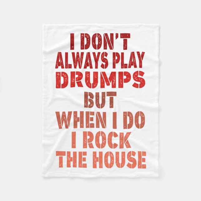 I don't always play drums funny retro sunset drumm fleece blanket (Front)