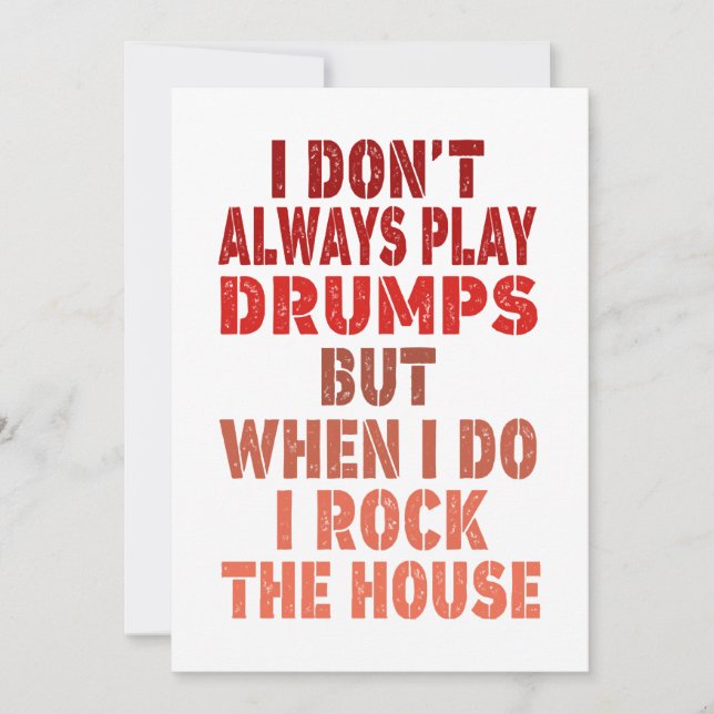 I don't always play drums funny retro sunset drumm invitation (Front)