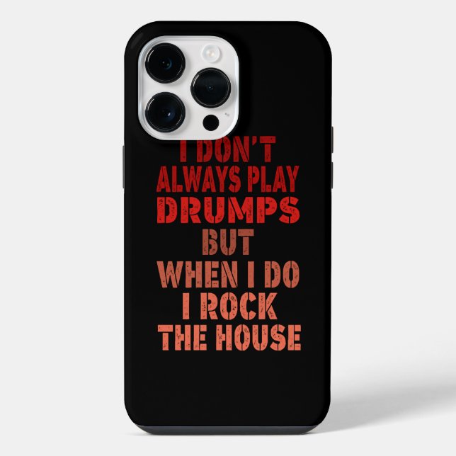I don't always play drums funny retro sunset drumm iPhone case (Back)