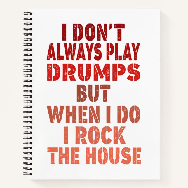 I don't always play drums funny retro sunset drumm notebook (Front)