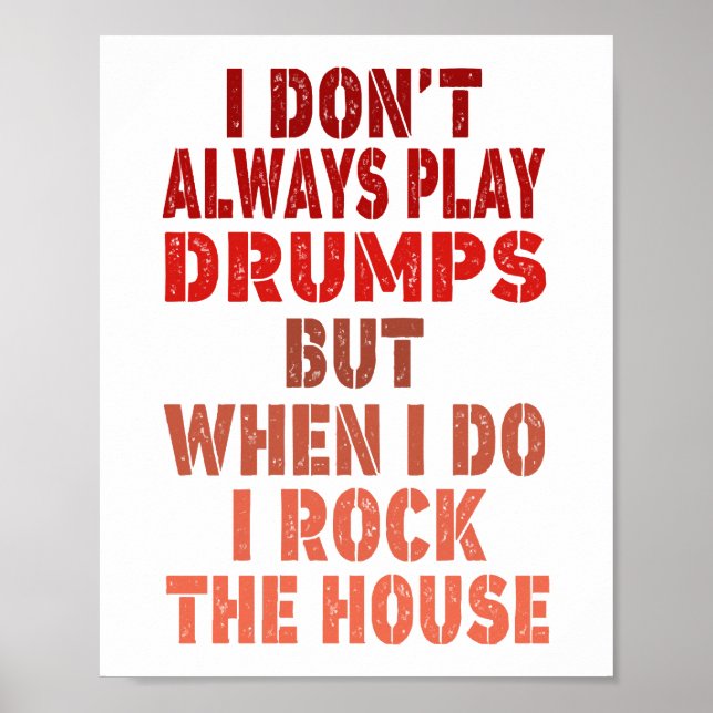 I don't always play drums funny retro sunset drumm poster (Front)