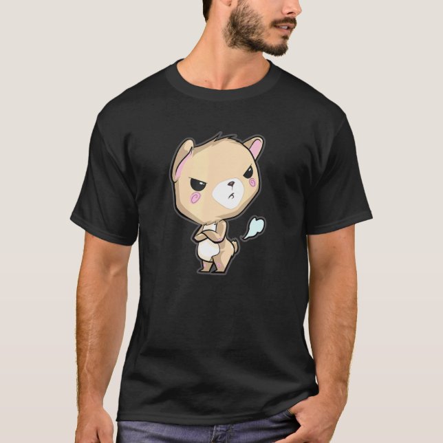 I Dont Bear Grumpy Cute Bear Wordpun T-Shirt (Front)