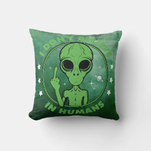I don't believe in humans cushion