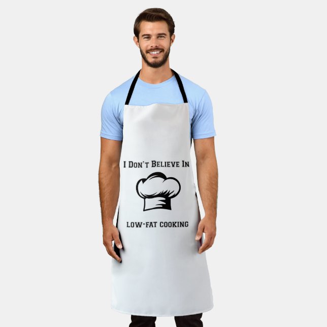 I Don't Believe In Low-Fat Cooking Apron (Worn)