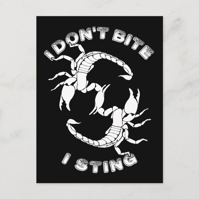 I don't Bite, I sting - Scorpio Design Postcard (Front)
