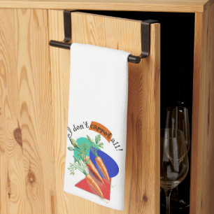 "I Don't Carrot All!" Kitchen Pun  Tea Towel