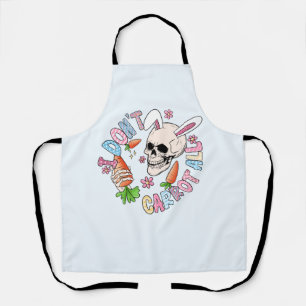 I Don't Carrot At All - Cute Skull Bunny & Easter  Apron