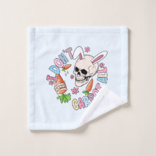 I Don't Carrot At All - Cute Skull Bunny & Easter Bath Towel Set