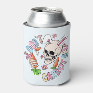 I Don't Carrot At All - Cute Skull Bunny & Easter Can Cooler