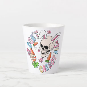 I Don't Carrot At All - Cute Skull Bunny & Easter Latte Mug