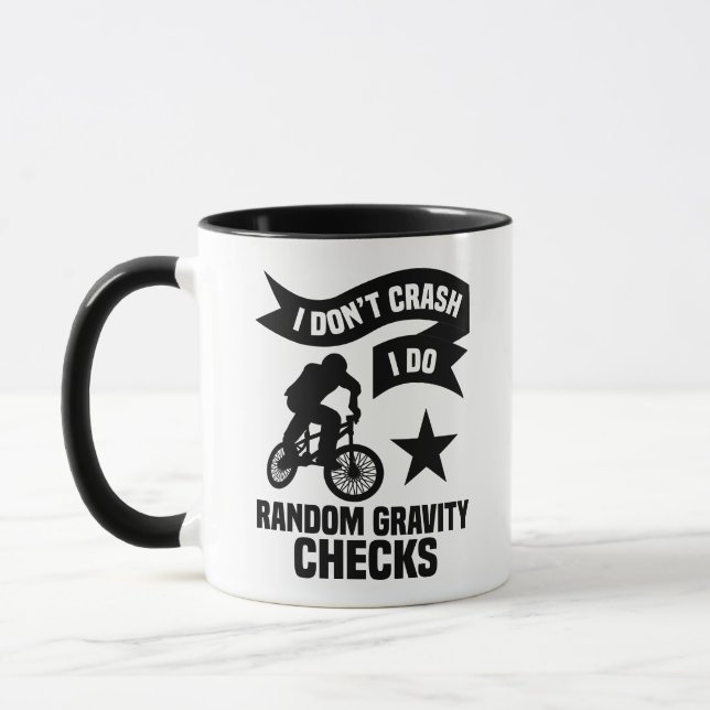 I Don't Crash I Do Random Gravity Checks Cycling Mug (Left)