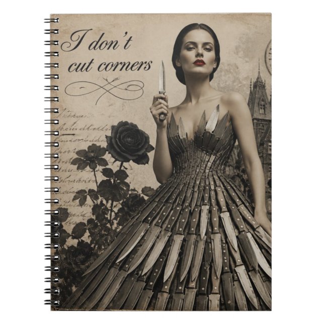 I Dont Cut Corners Surreal Collage Notebook (Front)