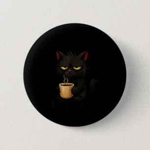 I Don't Do Mornings Funny Quote Black Cat Lover Gi 6 Cm Round Badge