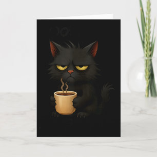 I Don't Do Mornings Funny Quote Black Cat Lover Gi Card