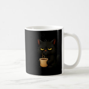 I Don't Do Mornings Funny Quote Black Cat Lover Gi Coffee Mug