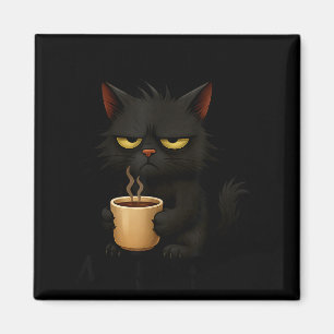 I Don't Do Mornings Funny Quote Black Cat Lover Gi Magnet