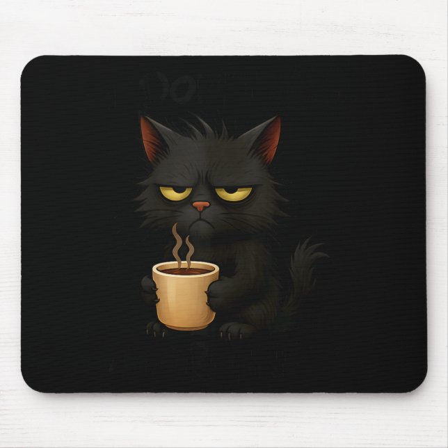 I Don't Do Mornings Funny Quote Black Cat Lover Gi Mouse Mat (Front)