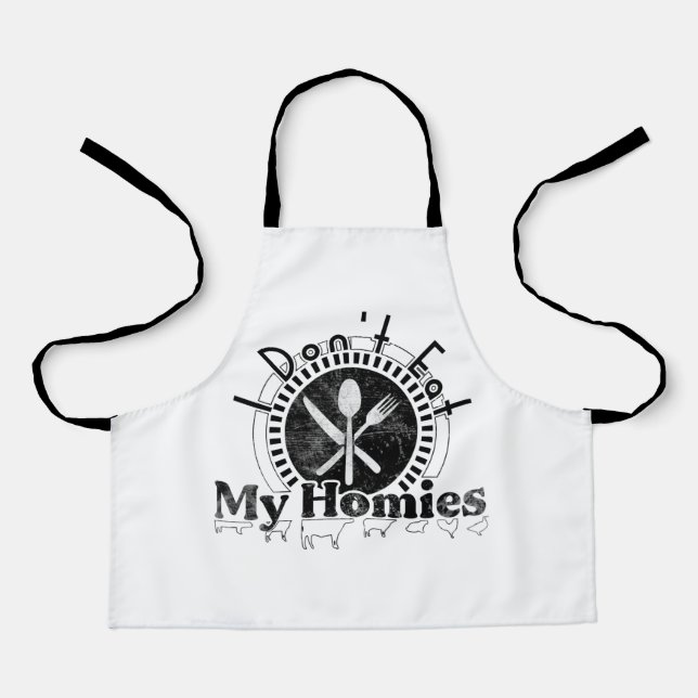 I don't eat my homies, funny vegan apron (Front)