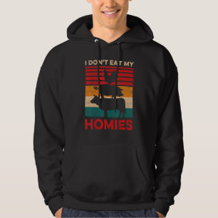 I Don't Eat My Homies Vegetarian Retro Vintage  Ve Hoodie