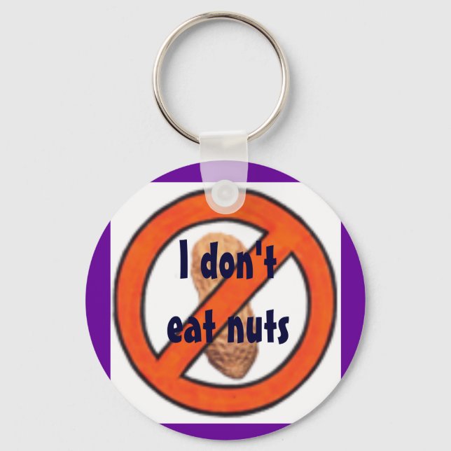 I don't eat nuts key ring (Front)