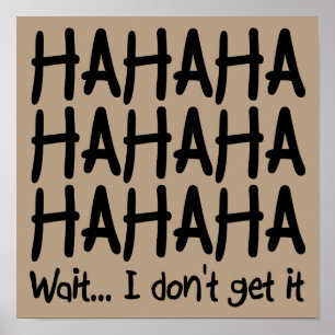 I Don't Get It Funny Poster Sign