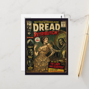 I Dont Give A Fork Faux Horror Vintage Book Cover Postcard