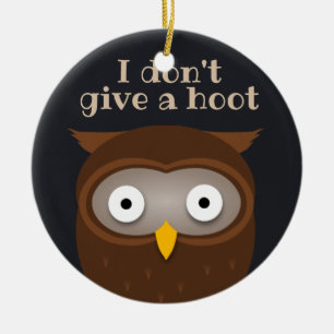 I don't give a hoot ceramic tree decoration