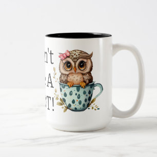 I Don't Give A Hoot Owl  Two-Tone Coffee Mug