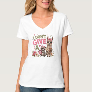 I Don't Give A Llama Racoon Coffee T-Shirt