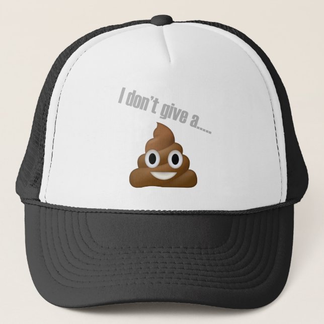 i dont give a poop emoji trucker hat (Front)