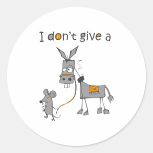 I Don't Give A Rat And Mouse Walking Funny Long Sl Classic Round Sticker