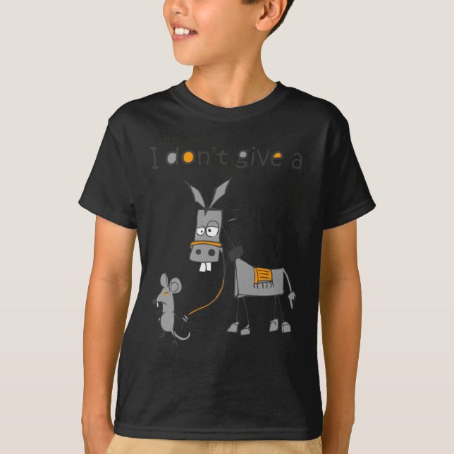 I Don't Give A Rat And Mouse Walking Funny Long Sl T-Shirt (Front)
