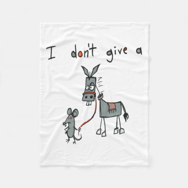 I Don't Give A Rat's  Fleece Blanket (Front)