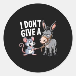 I Don't Give A Rats Mouse Funny Sarcastic Animal  Classic Round Sticker