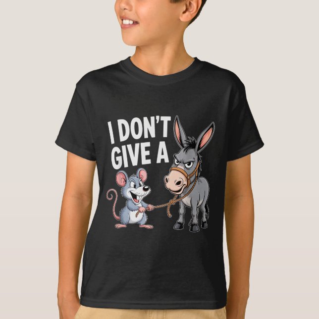 I Don't Give A Rats Mouse Funny Sarcastic Animal  T-Shirt (Front)