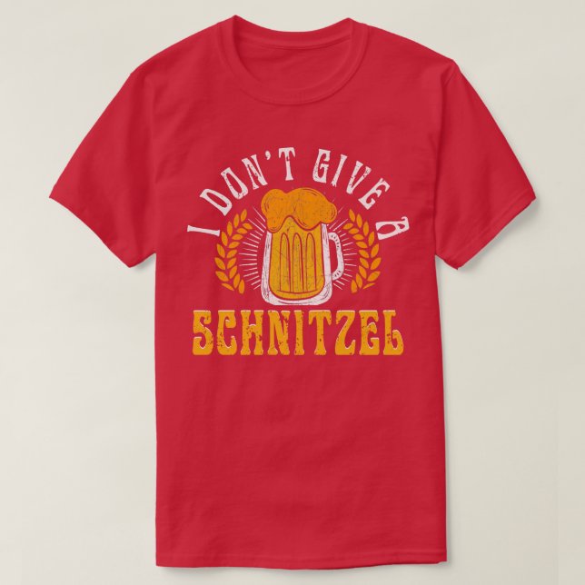 I Dont Give a Schnitzel Funny German T-Shirt (Design Front)