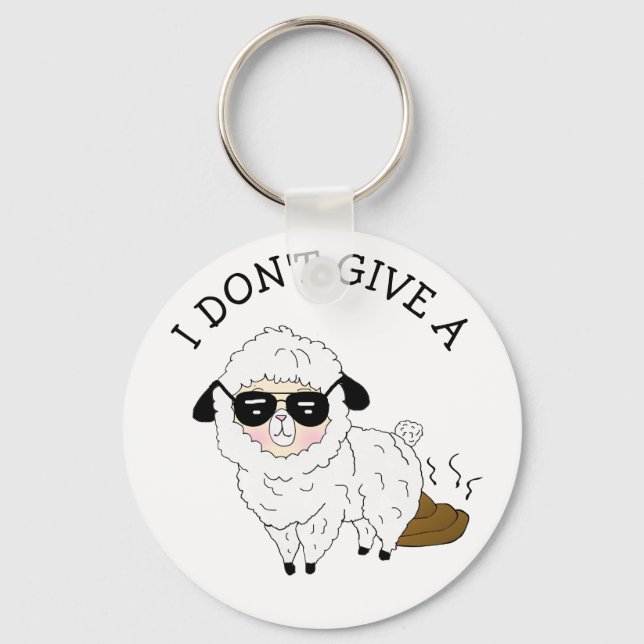 I don't give a ... Sheep Funny Sarcastic Humor Key Ring (Front)
