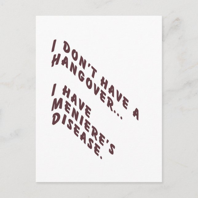I don't have a hangover postcard (Front)