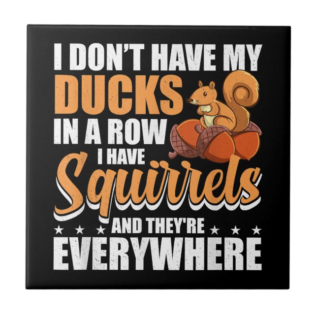 I Don't Have My Ducks In A Row I Have Squirrels Sq Tile (Front)