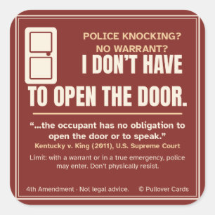 I Don't Have to Open the Door Sticker – No Warrant
