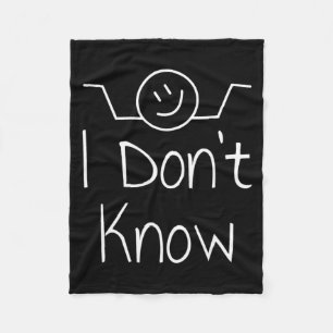 I Dont Know Hand Drawn Shrug Funny _3 Fleece Blanket
