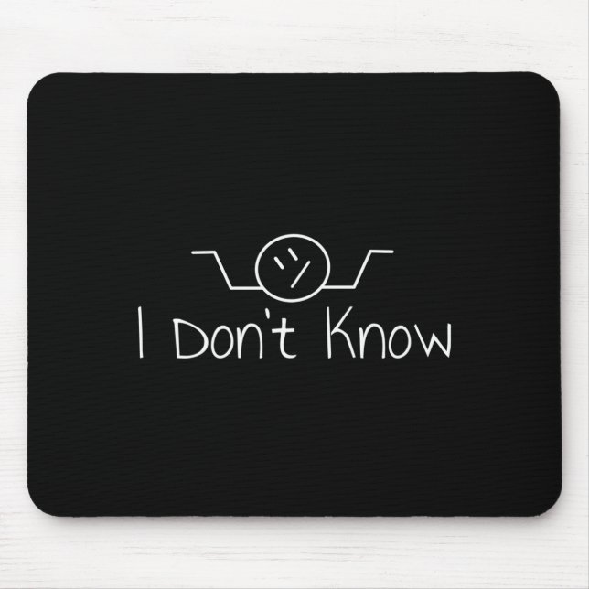 I Don't Know Hand Drawn Shrug Funny Men Women Long Mouse Mat (Front)