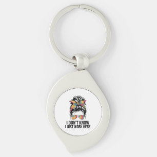 I Don't Know I Just Work Here Funny Sarcasm Quotes Key Ring