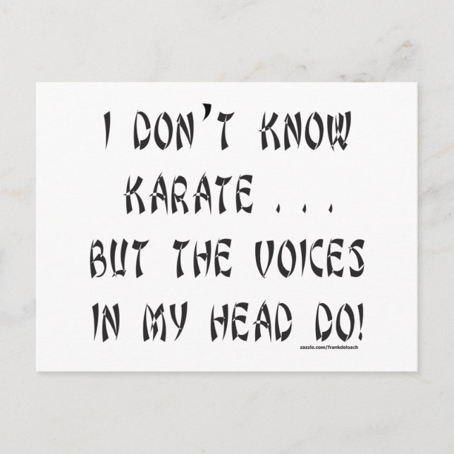 I DON'T KNOW KARATE T-SHIRTS AND GIFTS POSTCARD (Front)