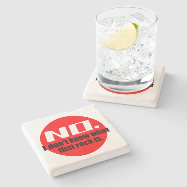 I Don't Know What That Rock Is (Red) Stone Coaster (Side)