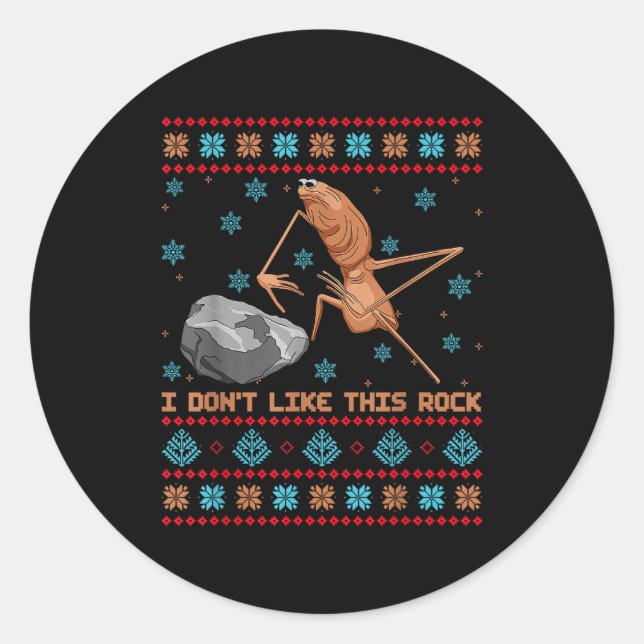 I Don't Like This Rock Marcus The Worm Ugly Sweate Classic Round Sticker (Front)